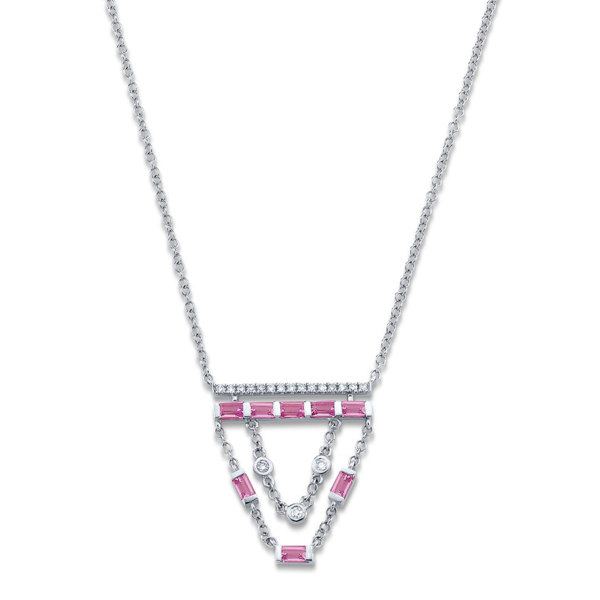 PINK SAPPHIRE & DIAMOND CASCADE NECKLACE
