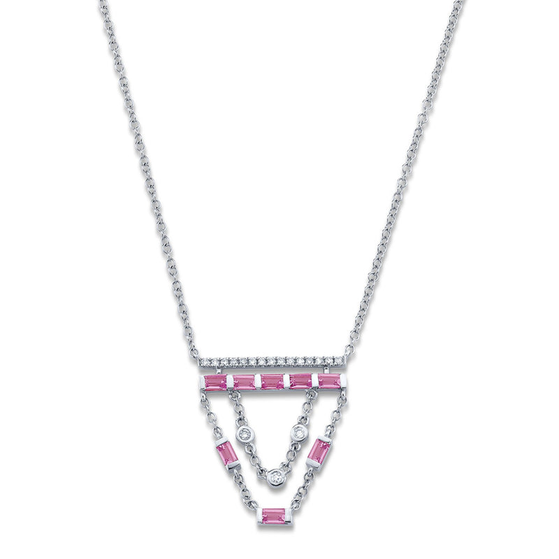 PINK SAPPHIRE & DIAMOND CASCADE NECKLACE