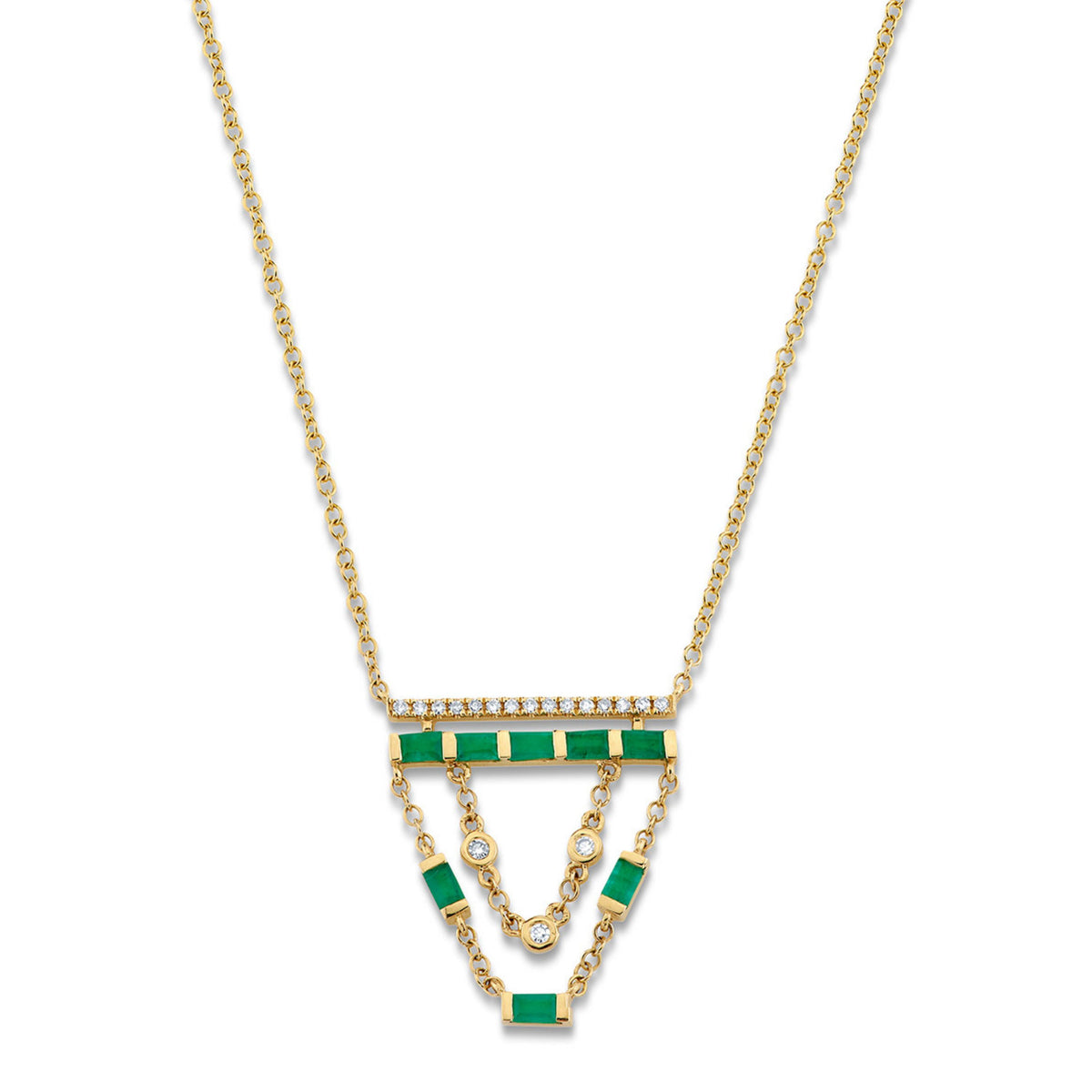 EMERALD & DIAMOND CASCADE NECKLACE
