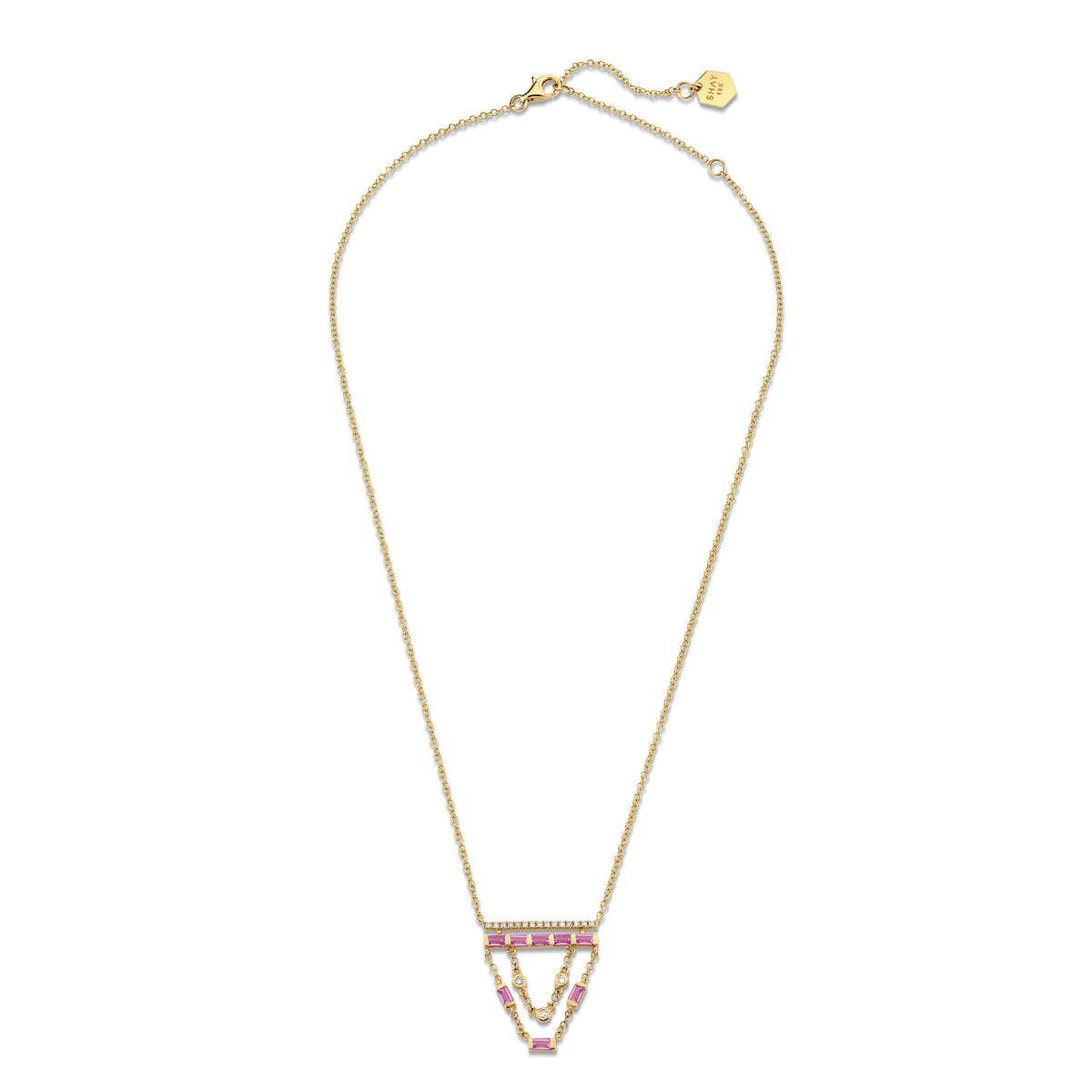 PINK SAPPHIRE & DIAMOND CASCADE NECKLACE