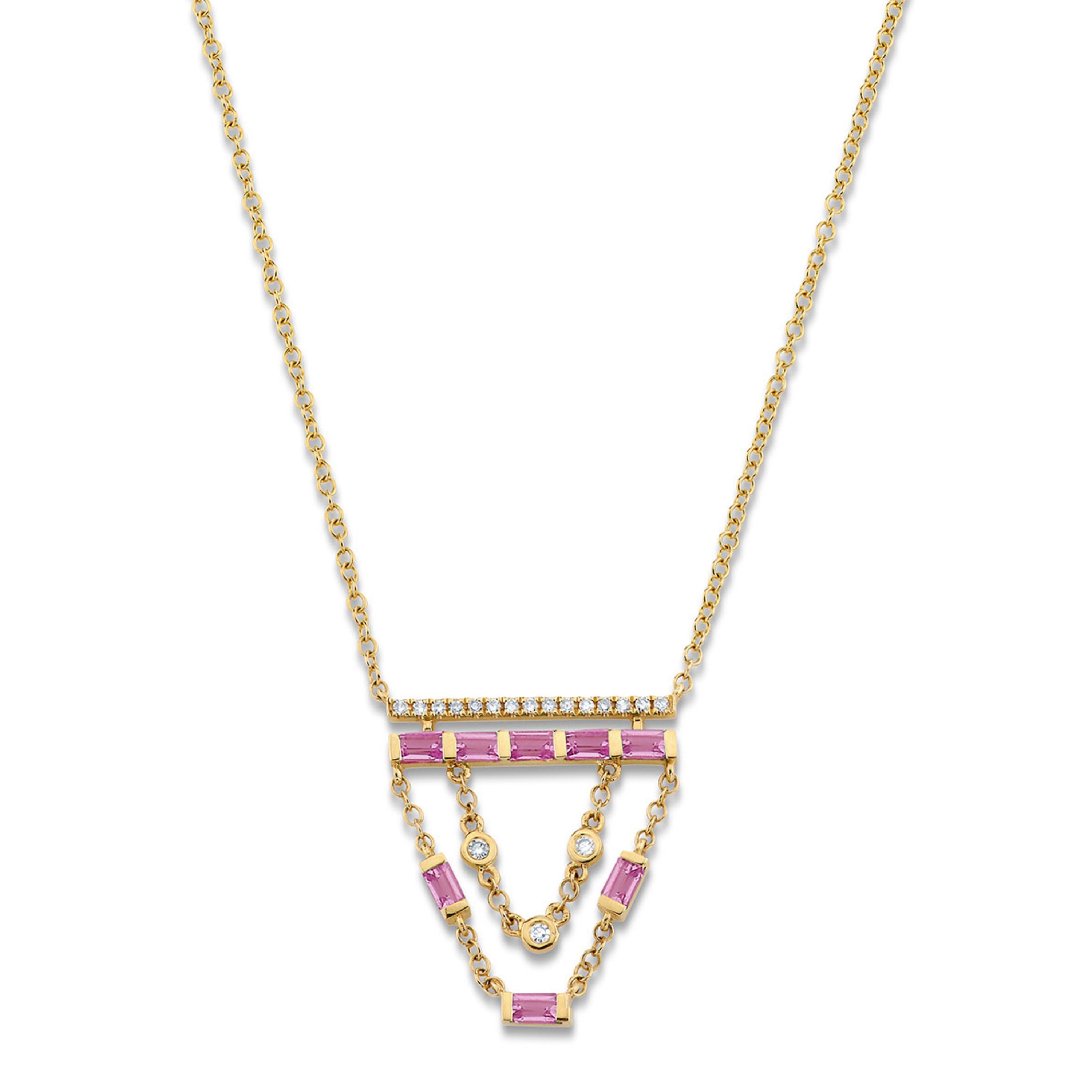 PINK SAPPHIRE & DIAMOND CASCADE NECKLACE