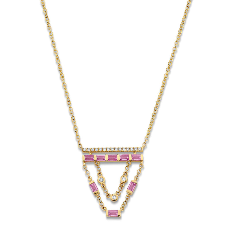 PINK SAPPHIRE & DIAMOND CASCADE NECKLACE