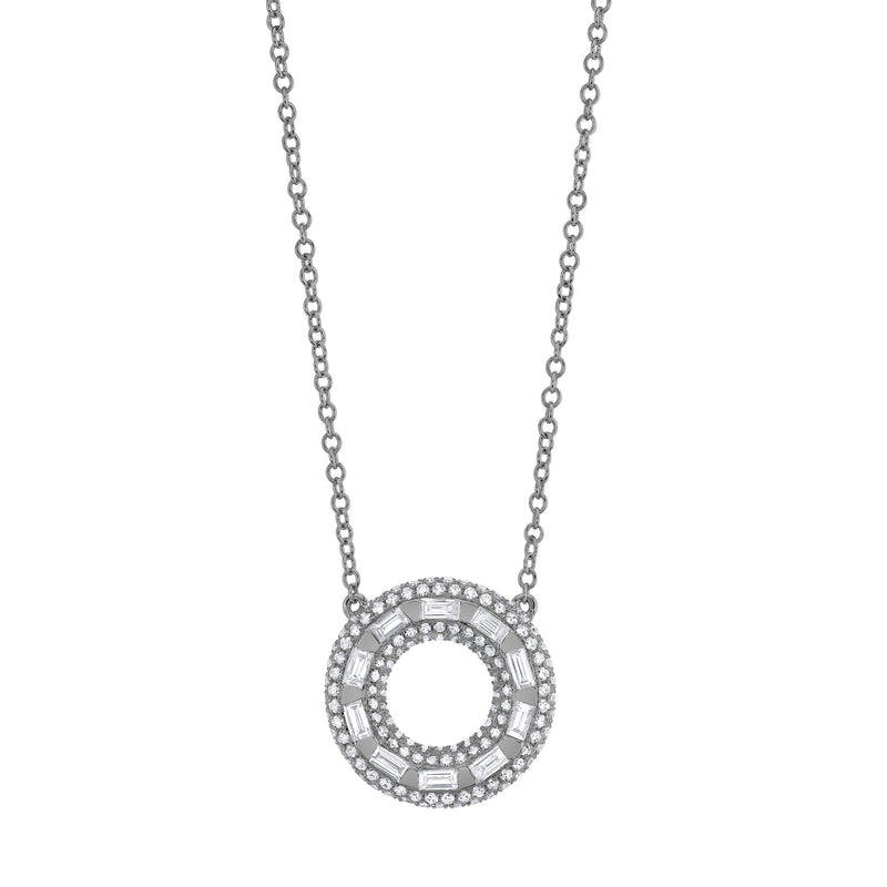 DIAMOND ORBIT PAVE PENDANT NECKLACE