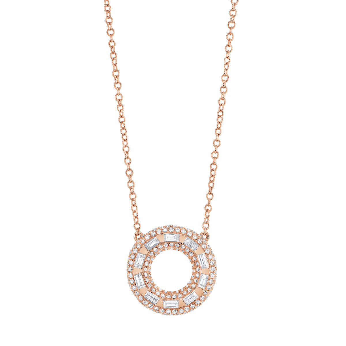 DIAMOND ORBIT PAVE PENDANT NECKLACE