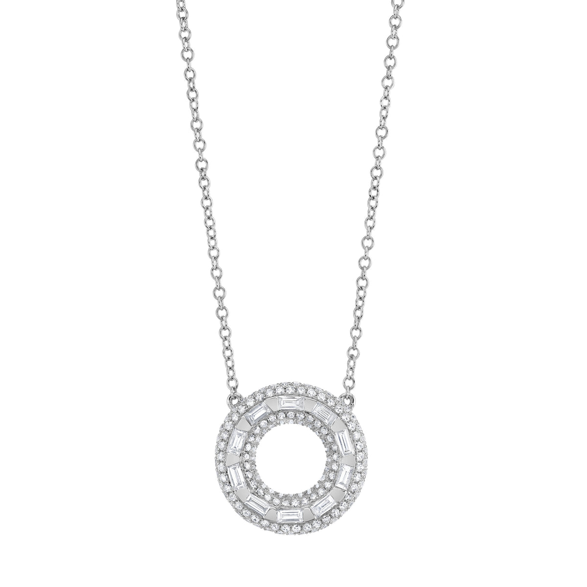 DIAMOND ORBIT PAVE PENDANT NECKLACE