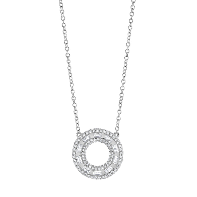 DIAMOND ORBIT PAVE PENDANT NECKLACE