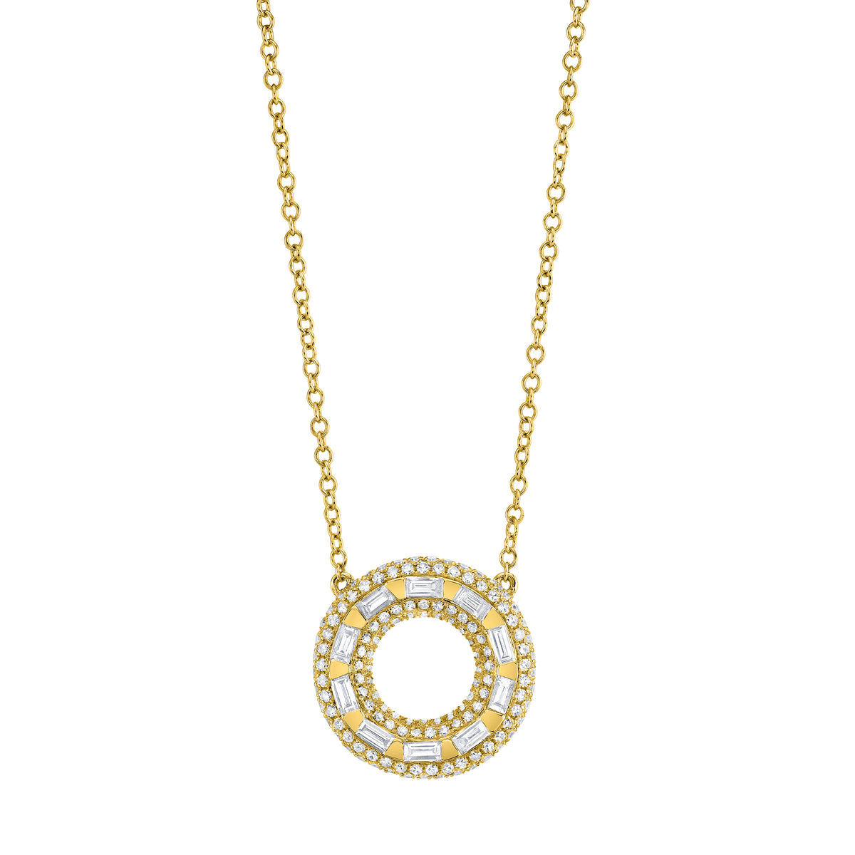 DIAMOND ORBIT PAVE PENDANT NECKLACE