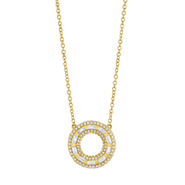 DIAMOND ORBIT PAVE PENDANT NECKLACE