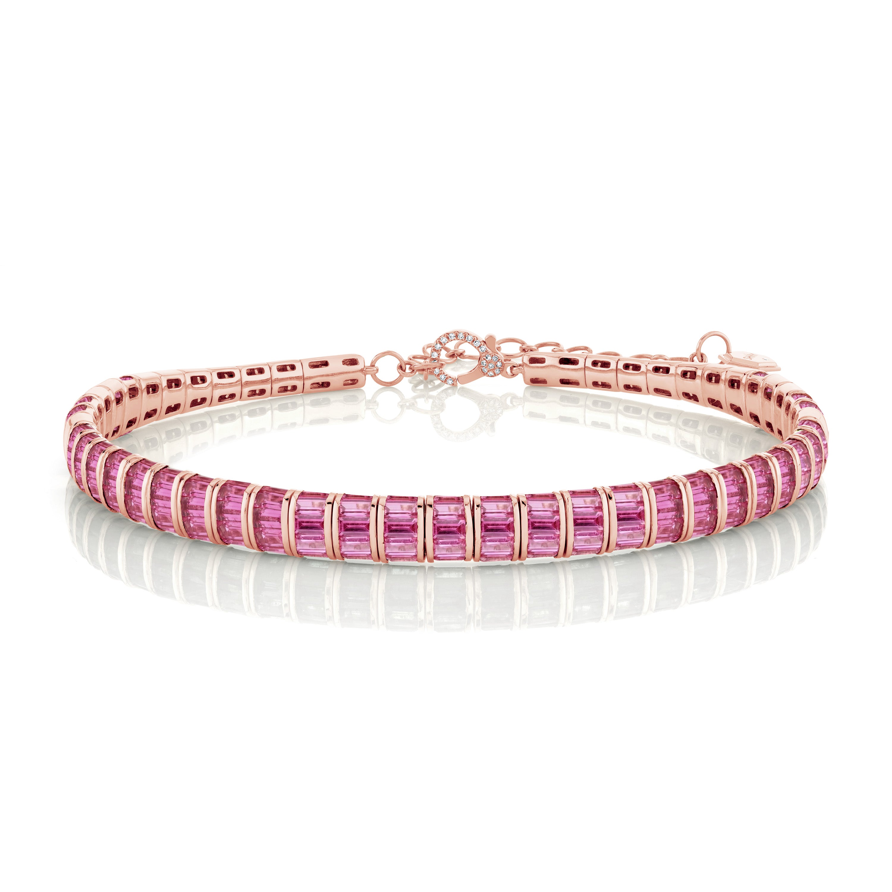 READY TO SHIP PINK SAPPHIRE BAGUETTE COLLAR