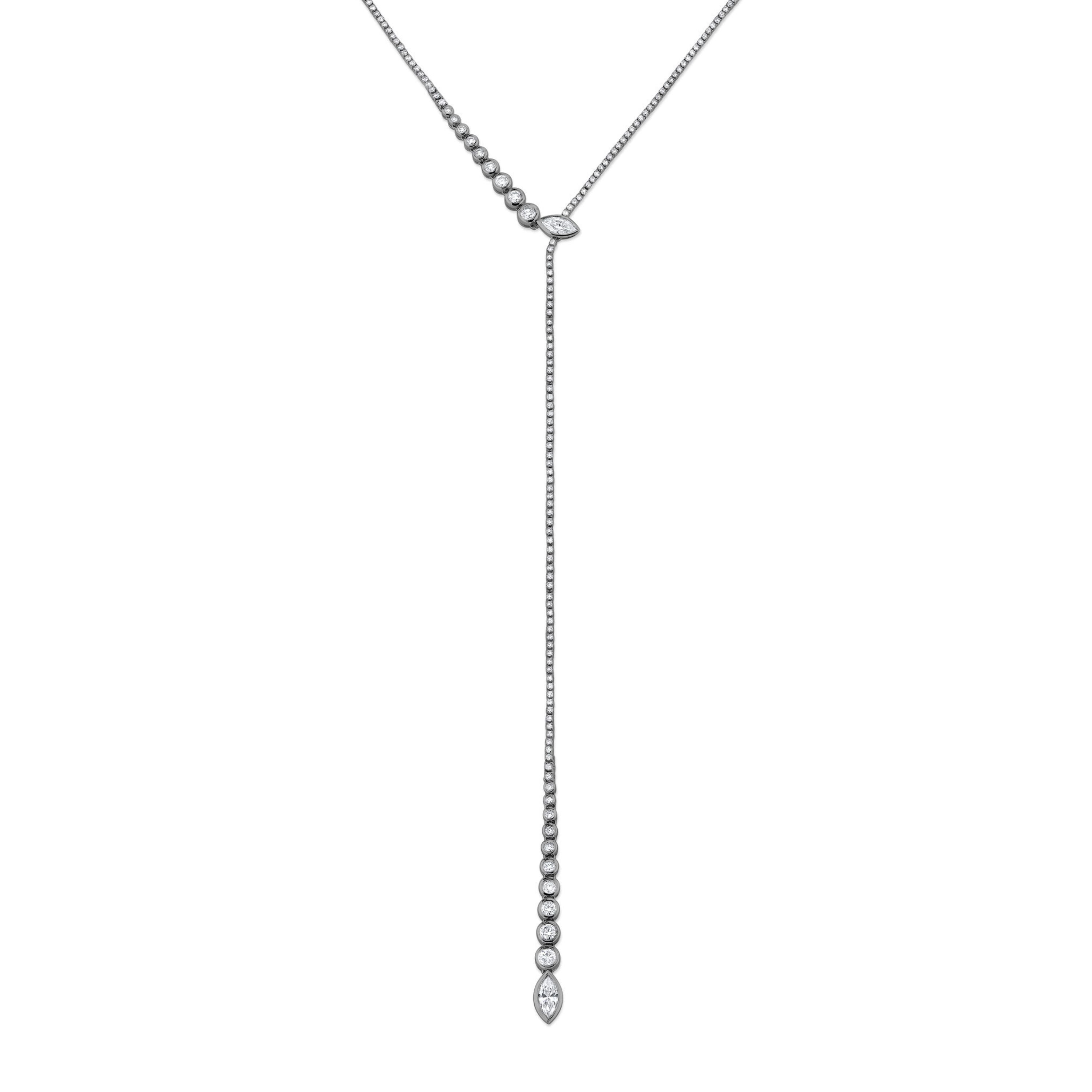 DIAMOND RIVIERA DRIP Y NECKLACE