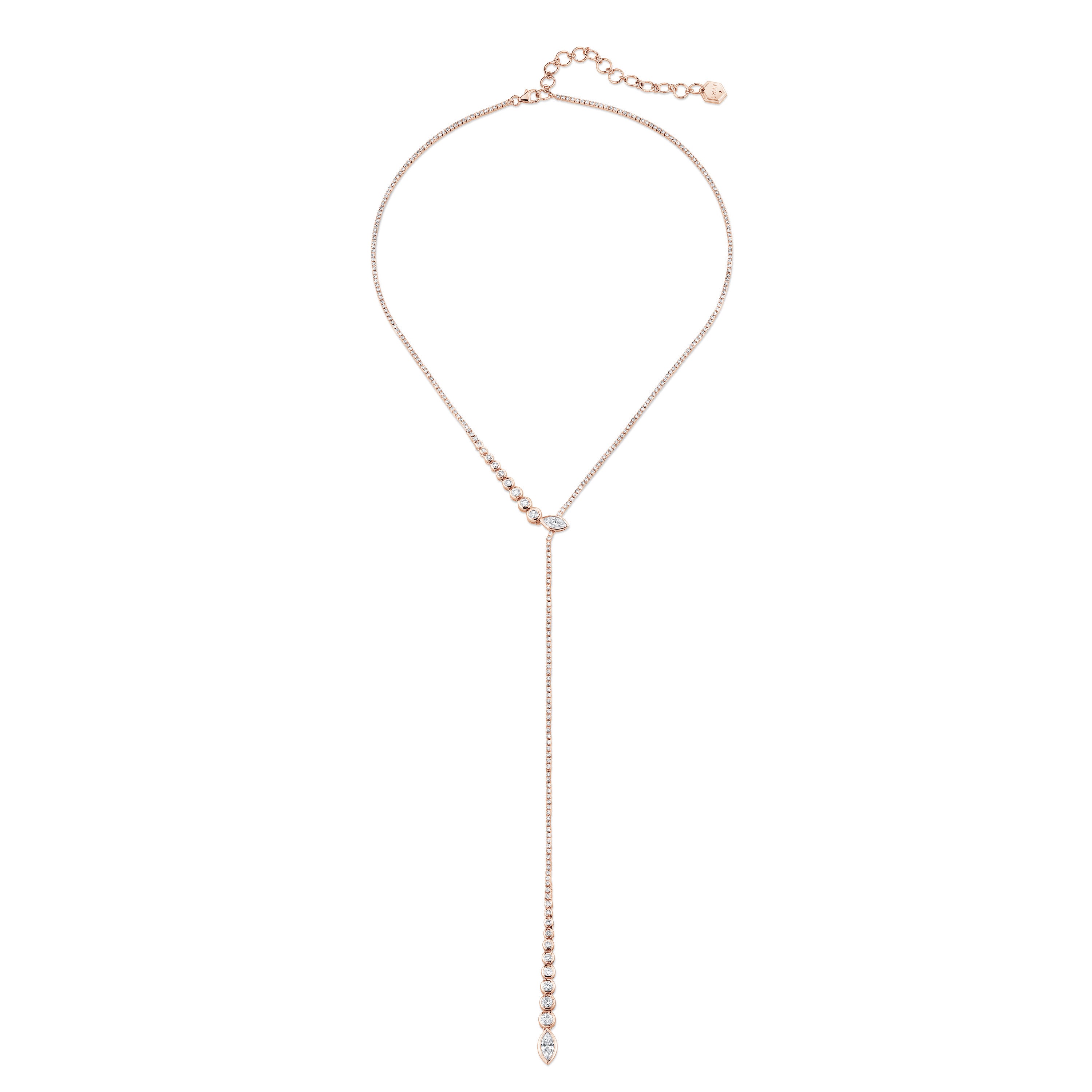 DIAMOND RIVIERA DRIP Y NECKLACE