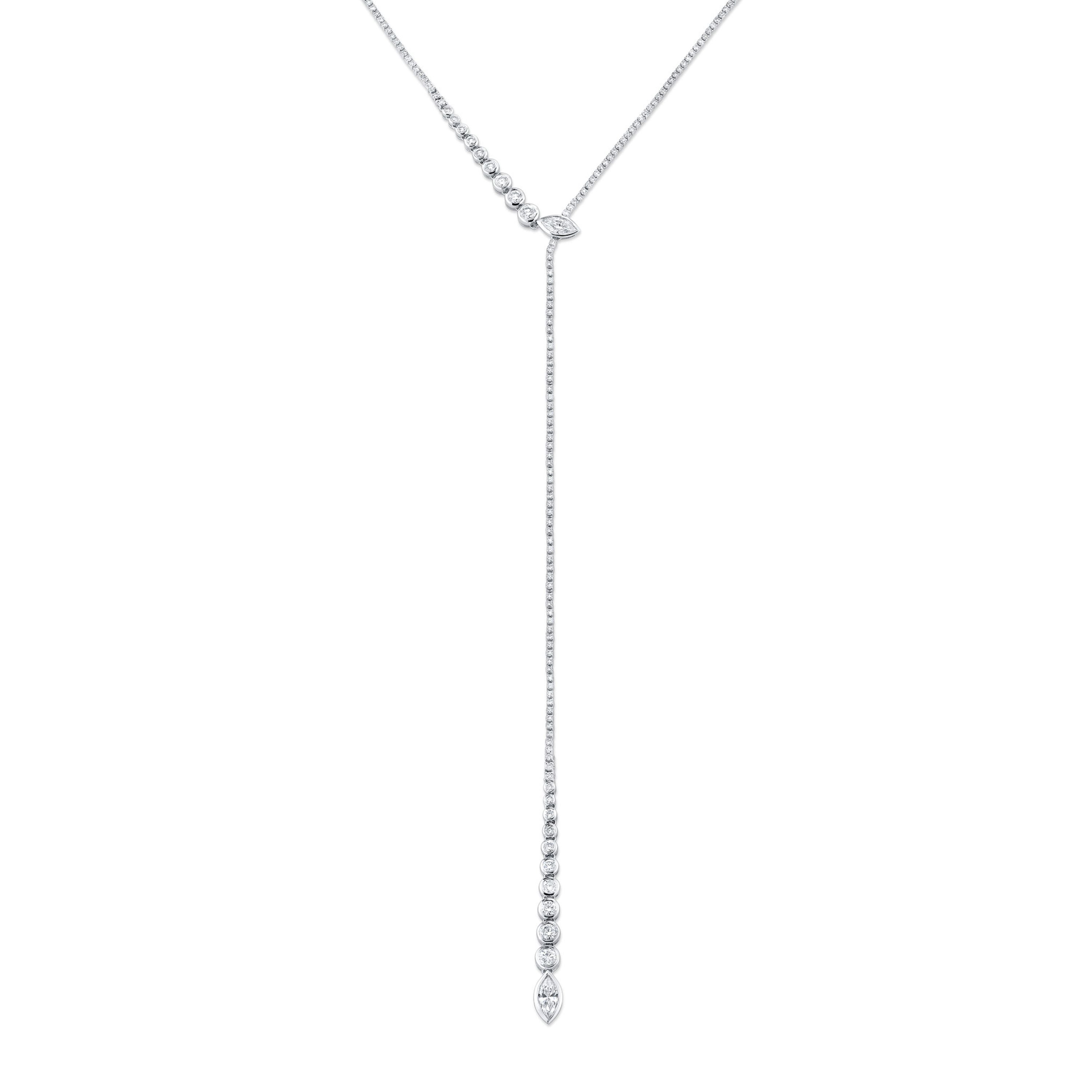READY TO SHIP DIAMOND RIVIERA DRIP Y NECKLACE
