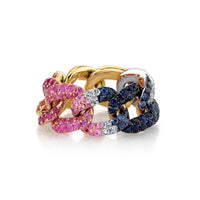 READY TO SHIP RAINBOW PAVE ESSENTIAL LINK RING