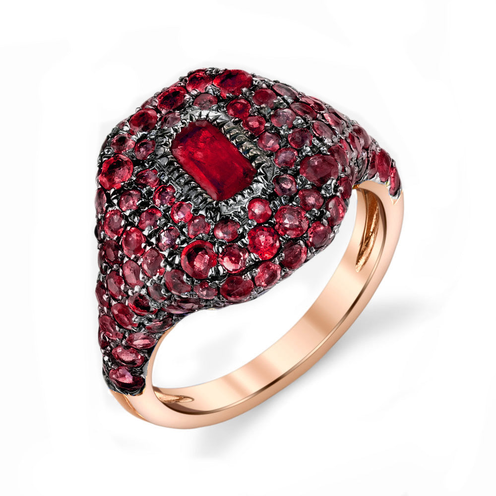 RUBY PAVE PINKY RING
