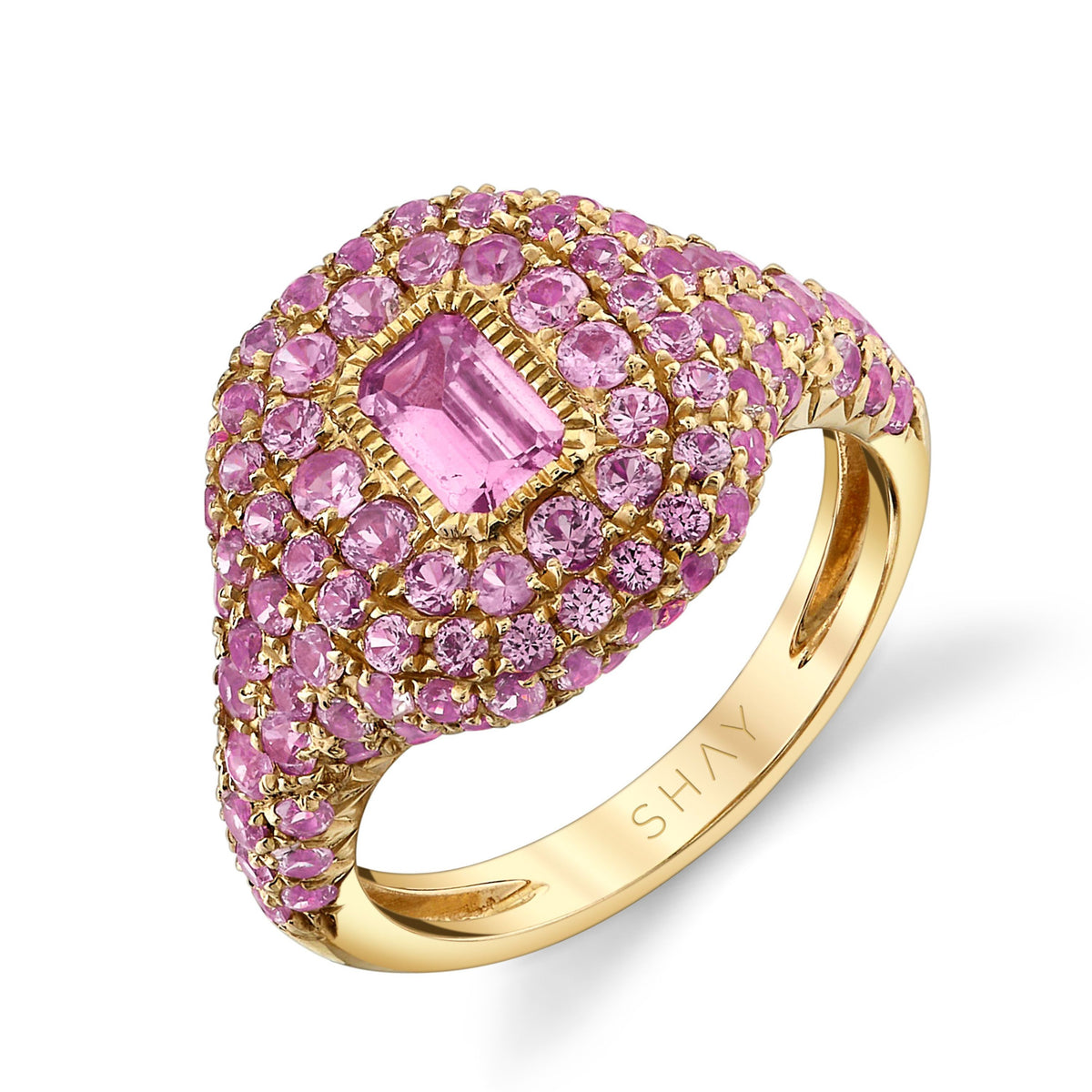 PINK SAPPHIRE PAVE PINKY RING