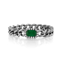 RECTANGLE EMERALD BABY LINK RING
