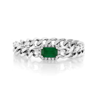 RECTANGLE EMERALD BABY LINK RING