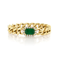 RECTANGLE EMERALD BABY LINK RING