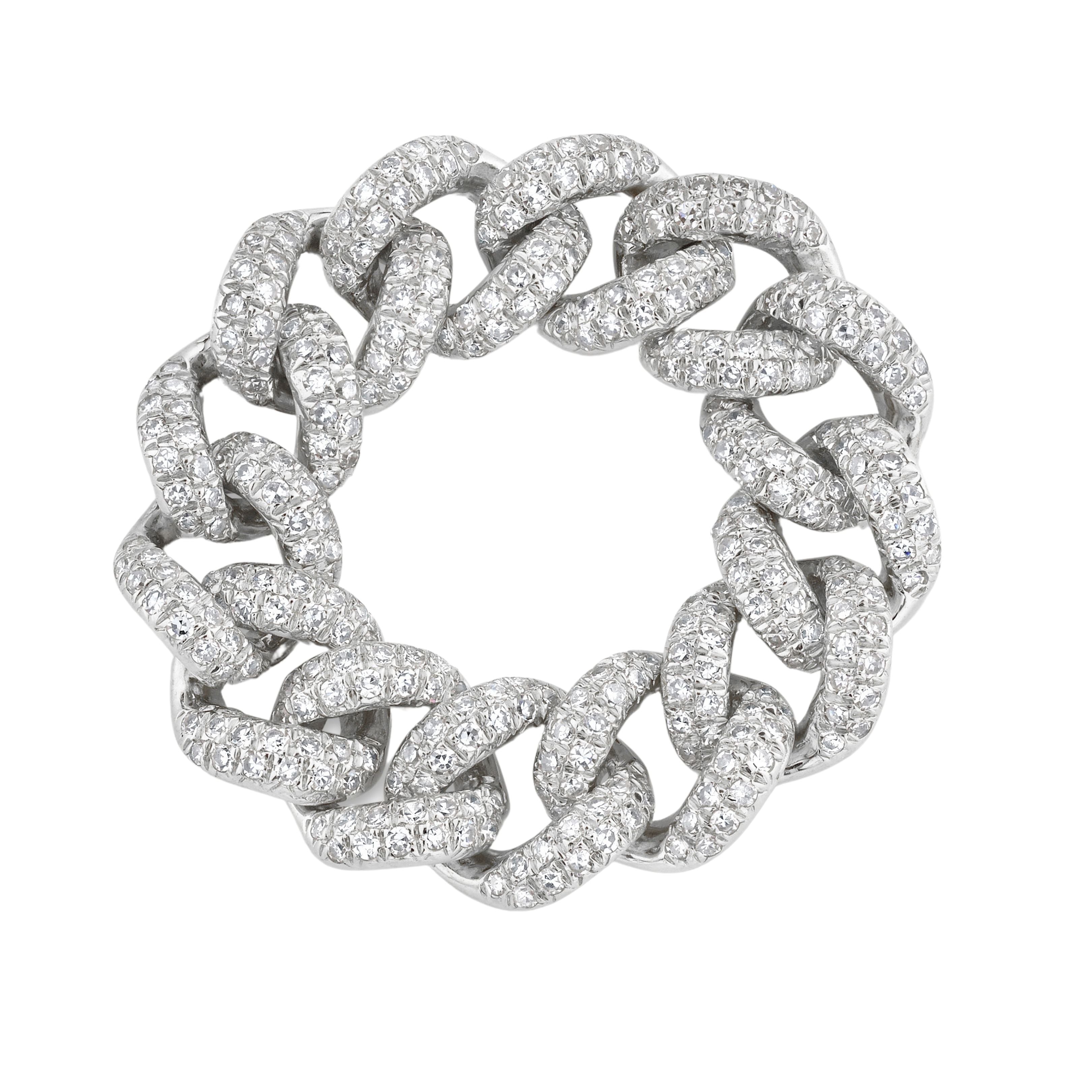 READY TO SHIP DIAMOND MEDIUM PAVE LINK RING