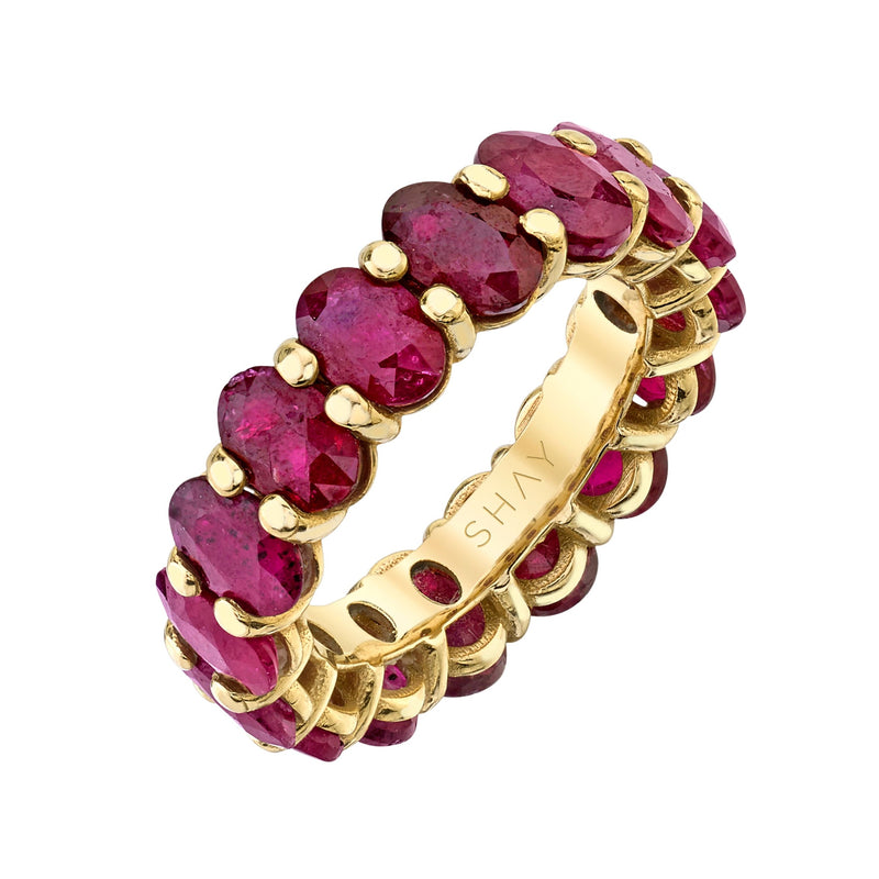 READY TO SHIP RUBY OVAL ETERNITY BAND