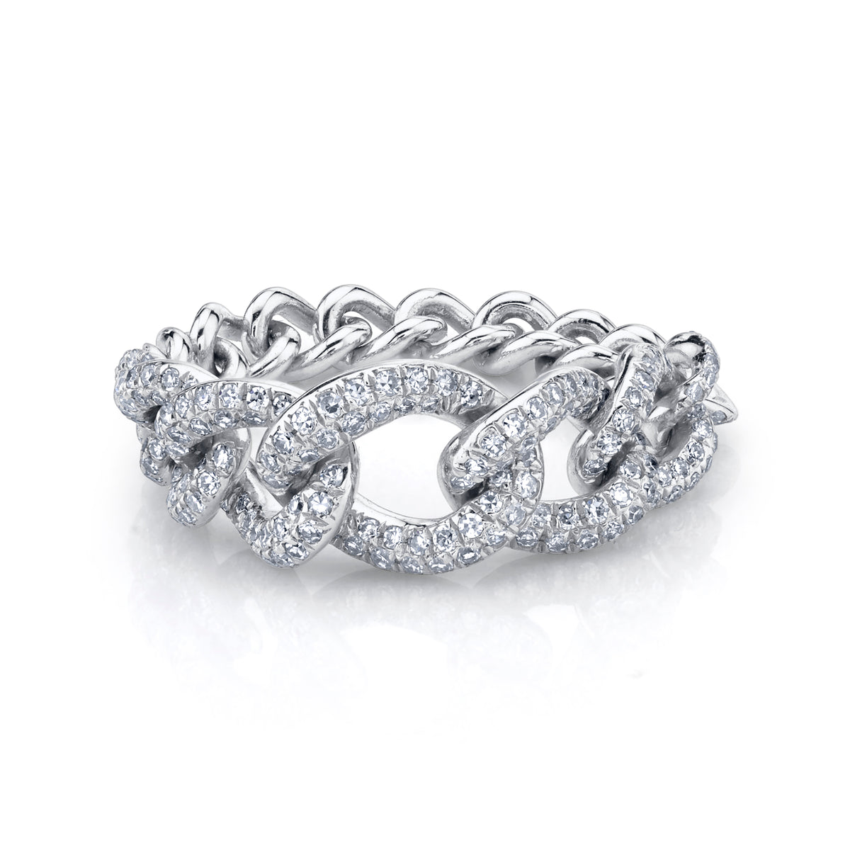 READY TO SHIP DIAMOND GRADUAL PAVE LINK RING