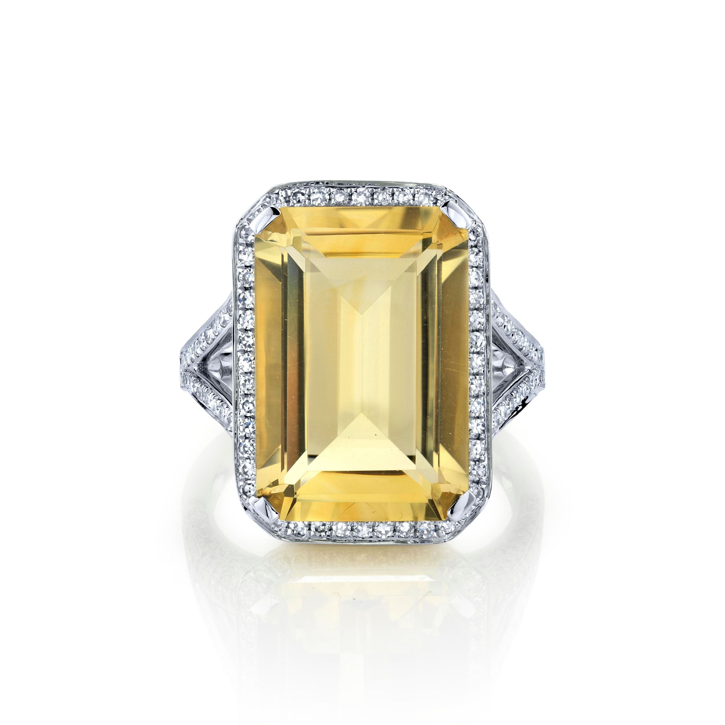 READY TO SHIP YELLOW TOPAZ PORTRAIT RING