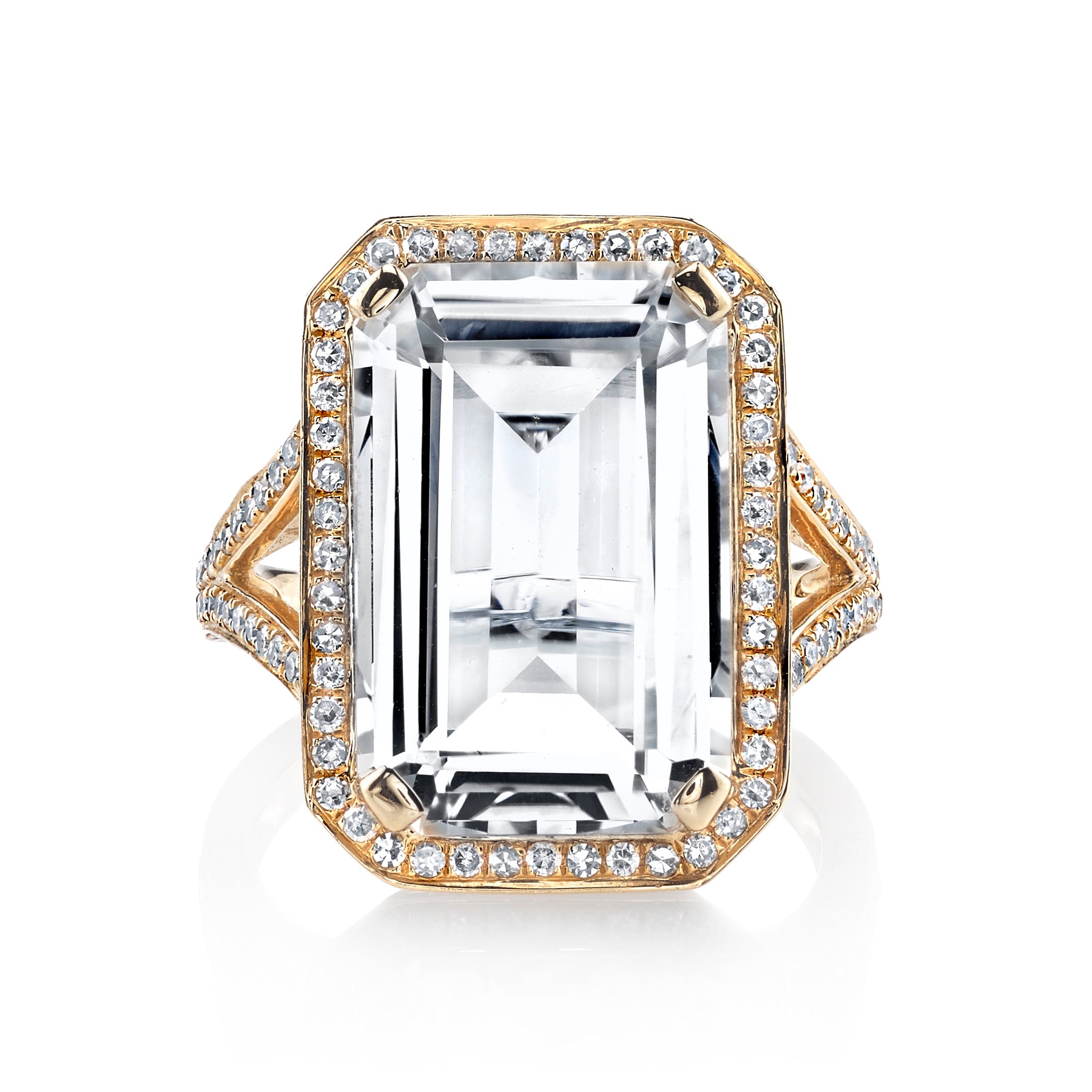 READY TO SHIP WHITE TOPAZ PORTRAIT GEMSTONE RING