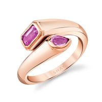 READY TO SHIP PINK SAPPHIRE BYPASS PINKY RING
