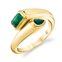 READY TO SHIP EMERALD BYPASS PINKY RING