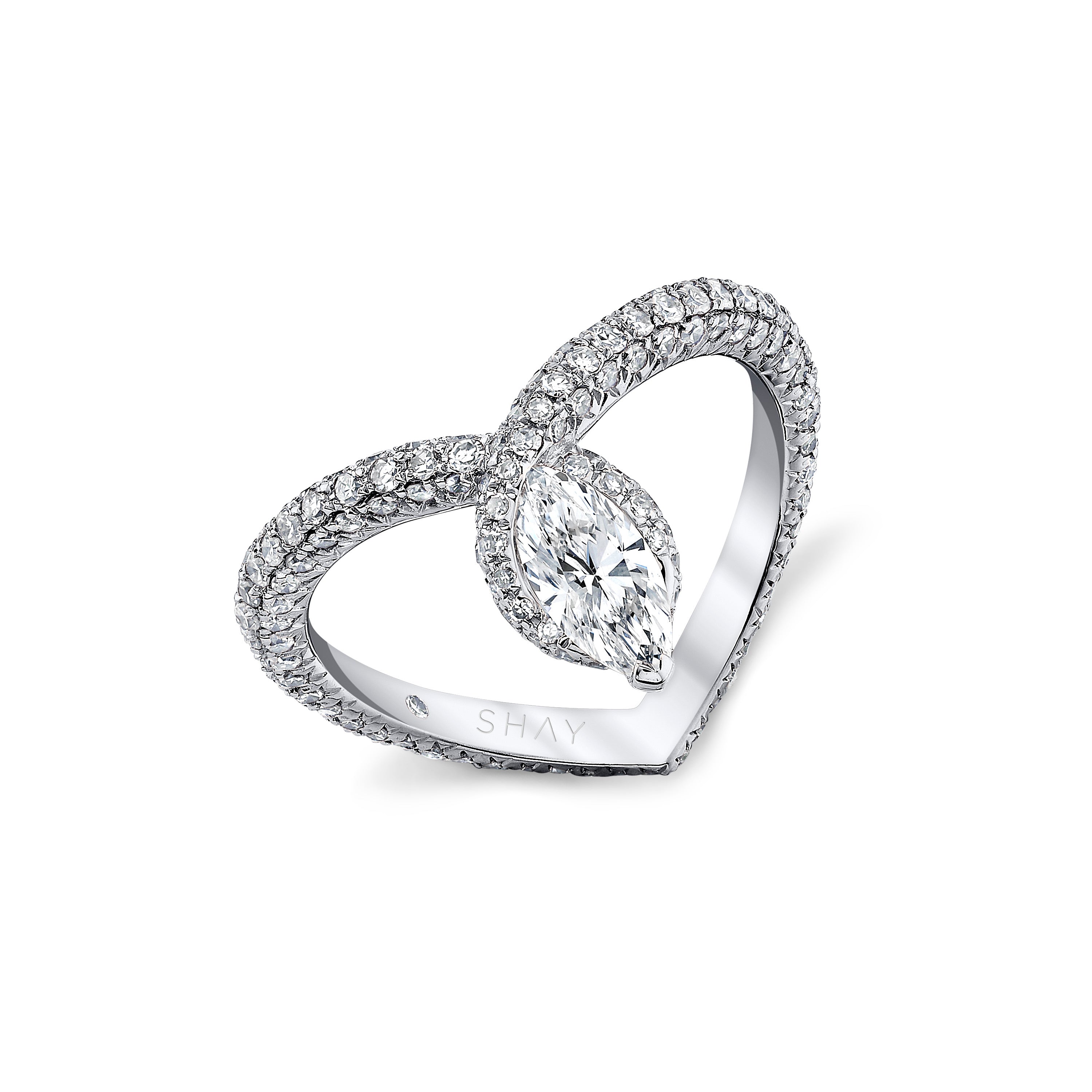 READY TO SHIP DIAMOND CHEVRON PINKY RING