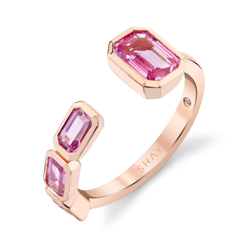 PINK SAPPHIRE EAST WEST FLOATING RING