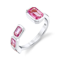 PINK SAPPHIRE EAST WEST FLOATING RING