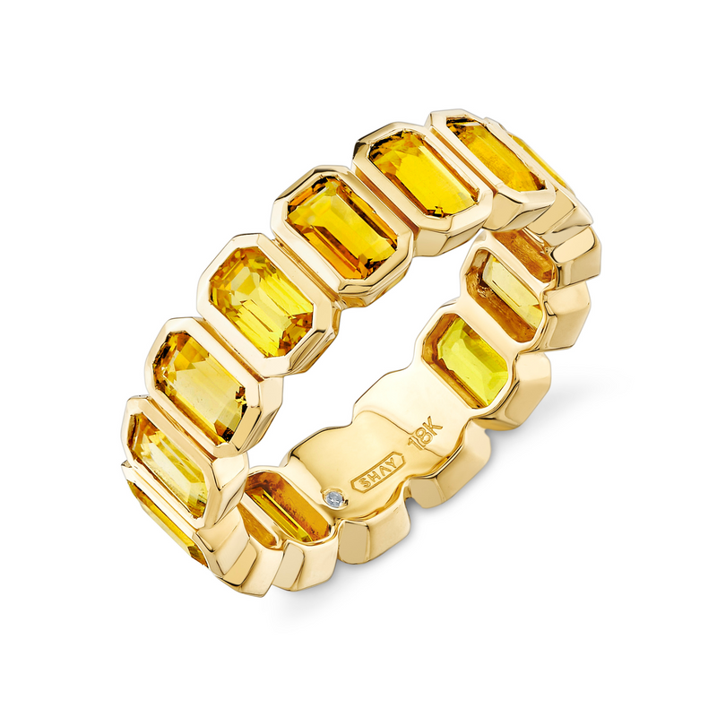 YELLOW SAPPHIRE & CITRINE BEZEL ETERNITY BAND