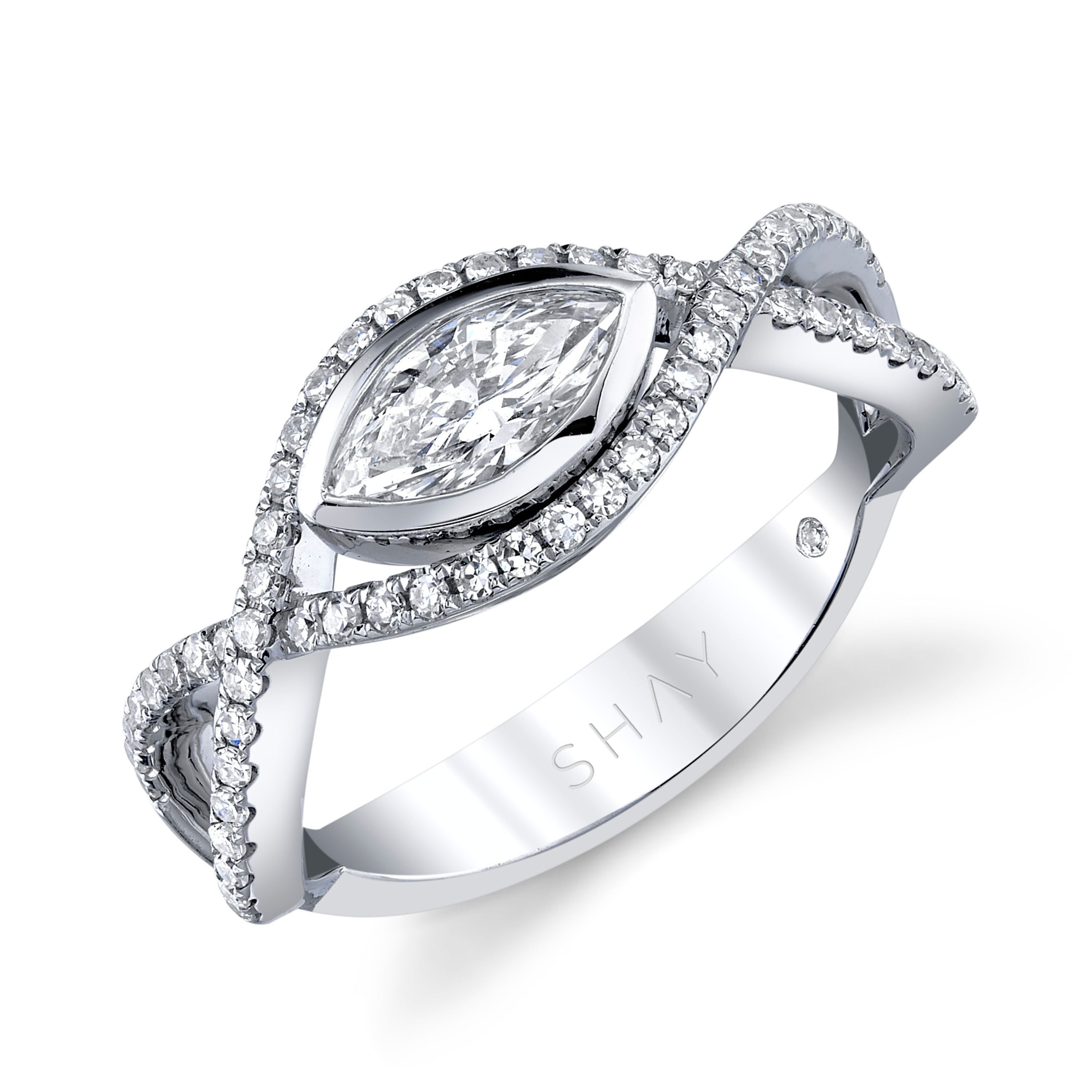 READY TO SHIP DIAMOND MARQUISE PAVE VINE RING