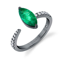 EMERALD MARQUISE FLOATING RING
