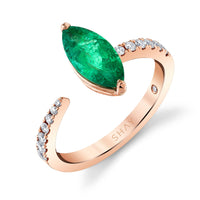 EMERALD MARQUISE FLOATING RING