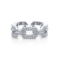DIAMOND PAVE DOME FLAT LINK RING