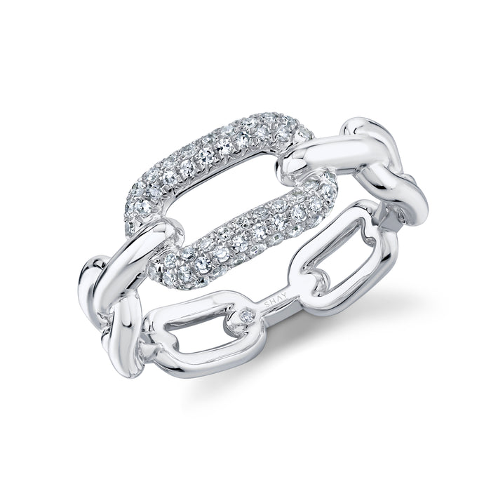 DIAMOND PARTIAL PAVE MINI CABLE LINK RING