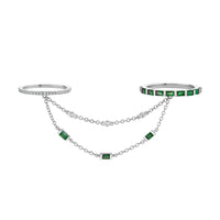EMERALD CASCADE CHAIN RING