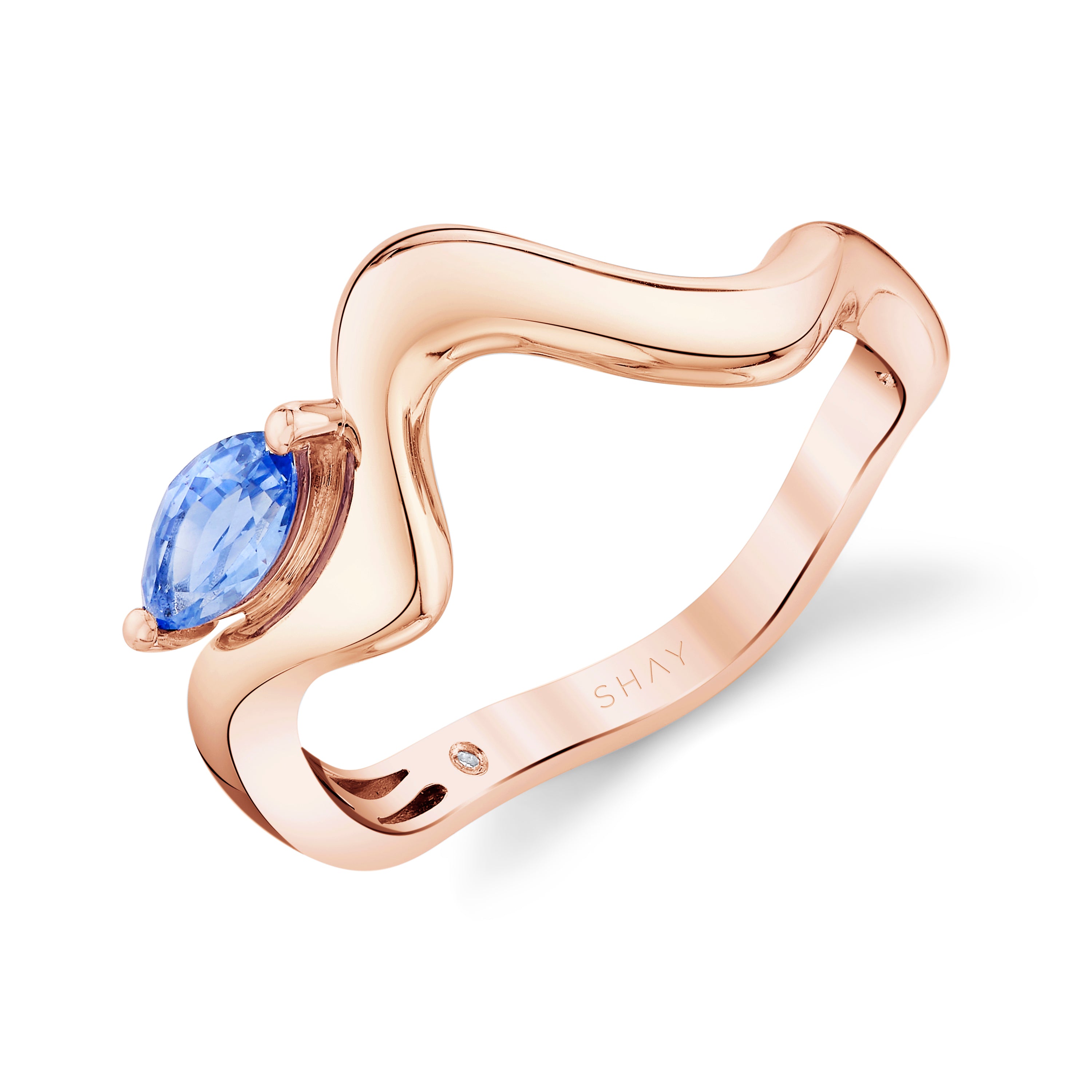 BLUE SAPPHIRE MARQUISE WAVE RING