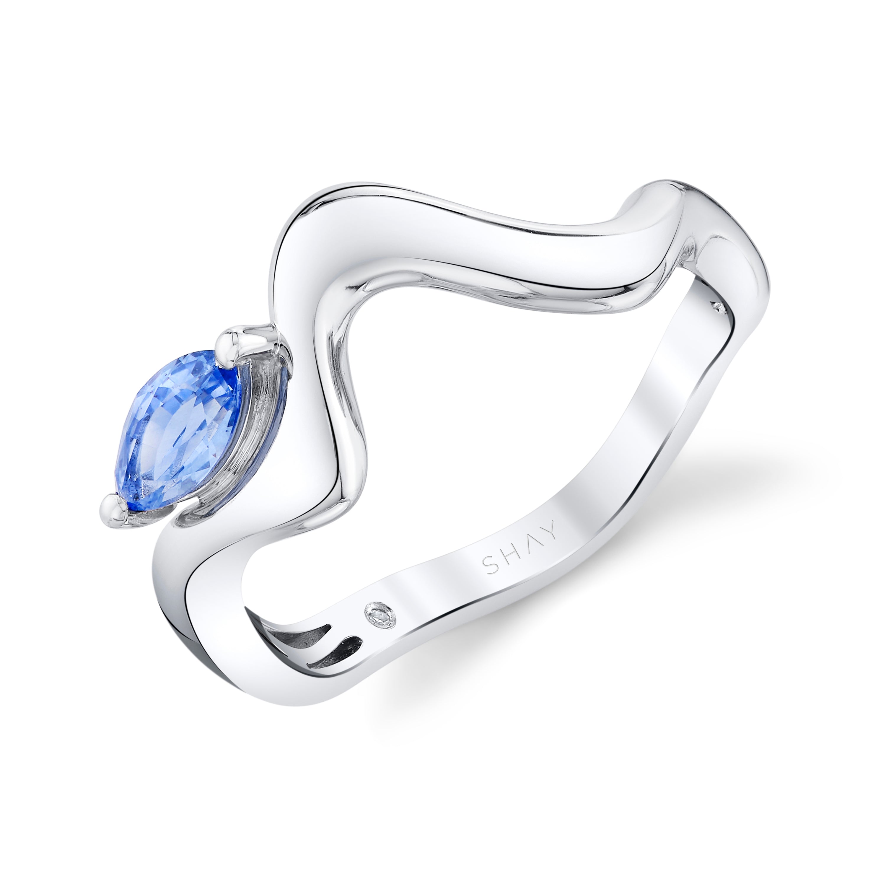 BLUE SAPPHIRE MARQUISE WAVE RING