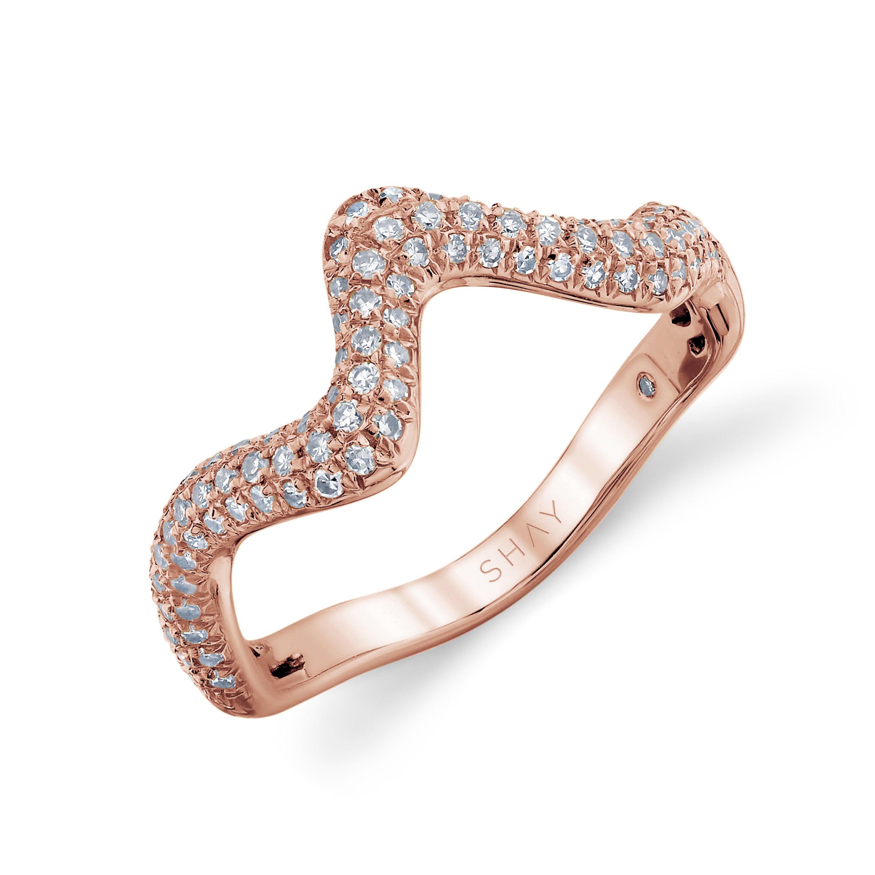 READY TO SHIP DIAMOND WAVE RING