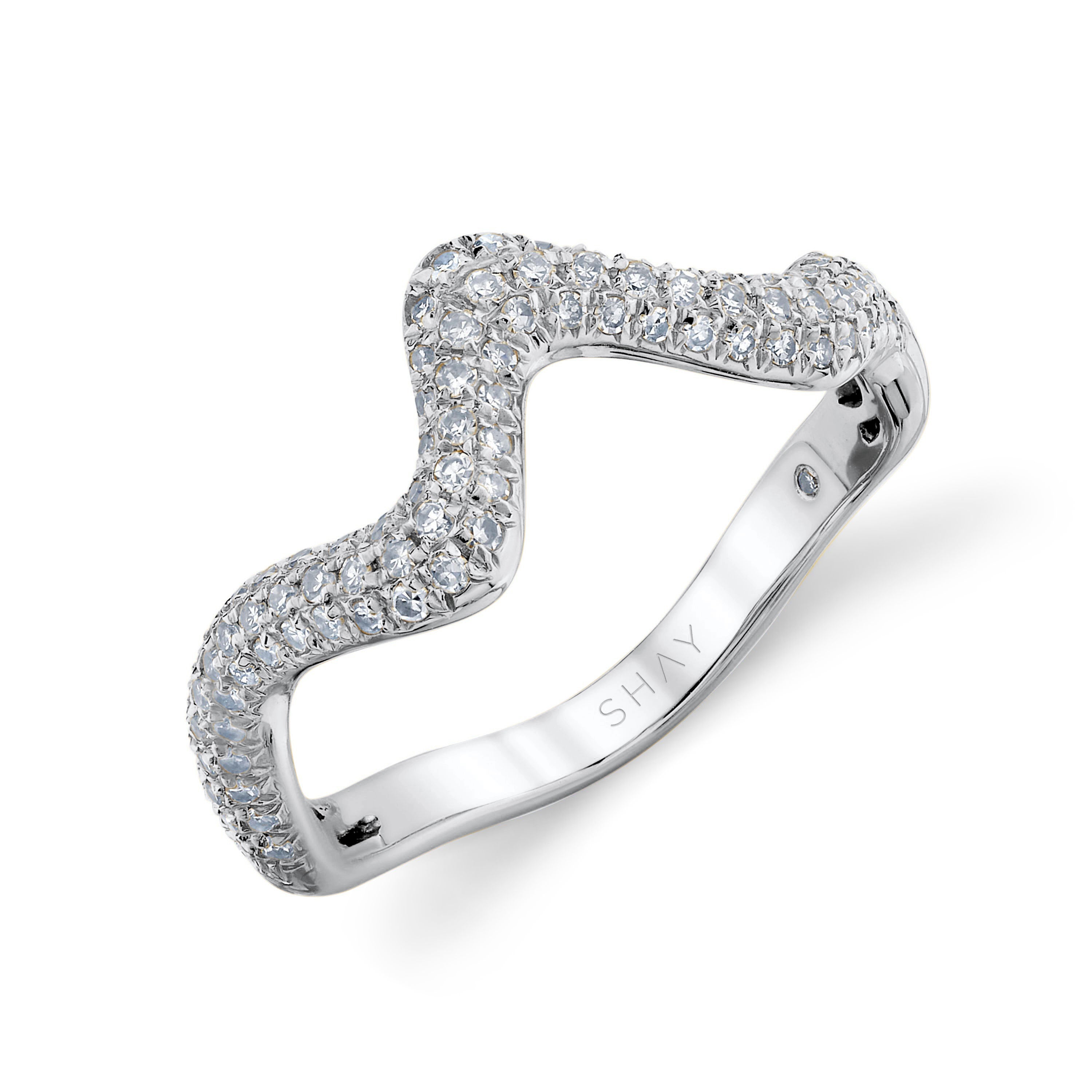 READY TO SHIP DIAMOND WAVE PINKY RING
