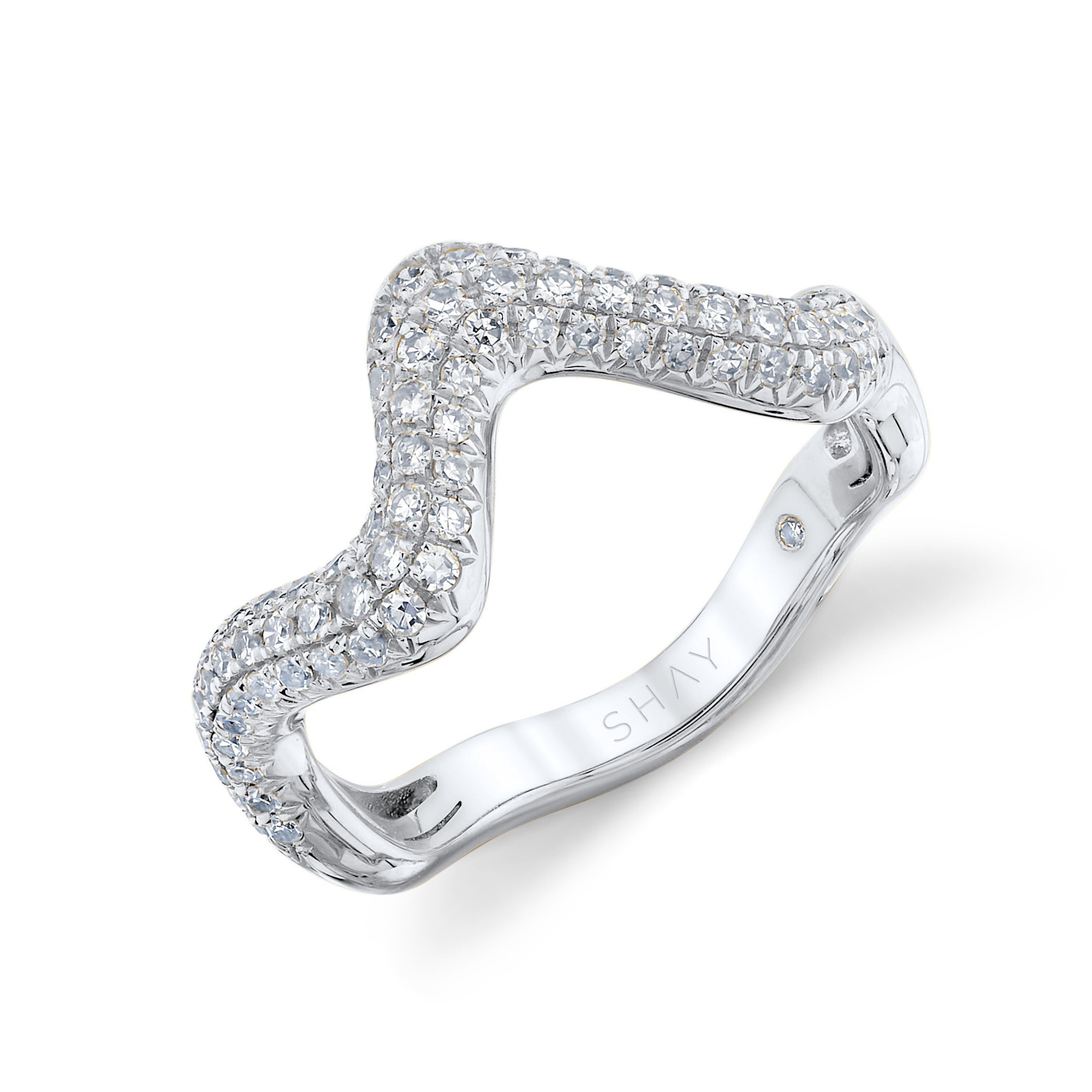 READY TO SHIP DIAMOND WAVE PINKY RING