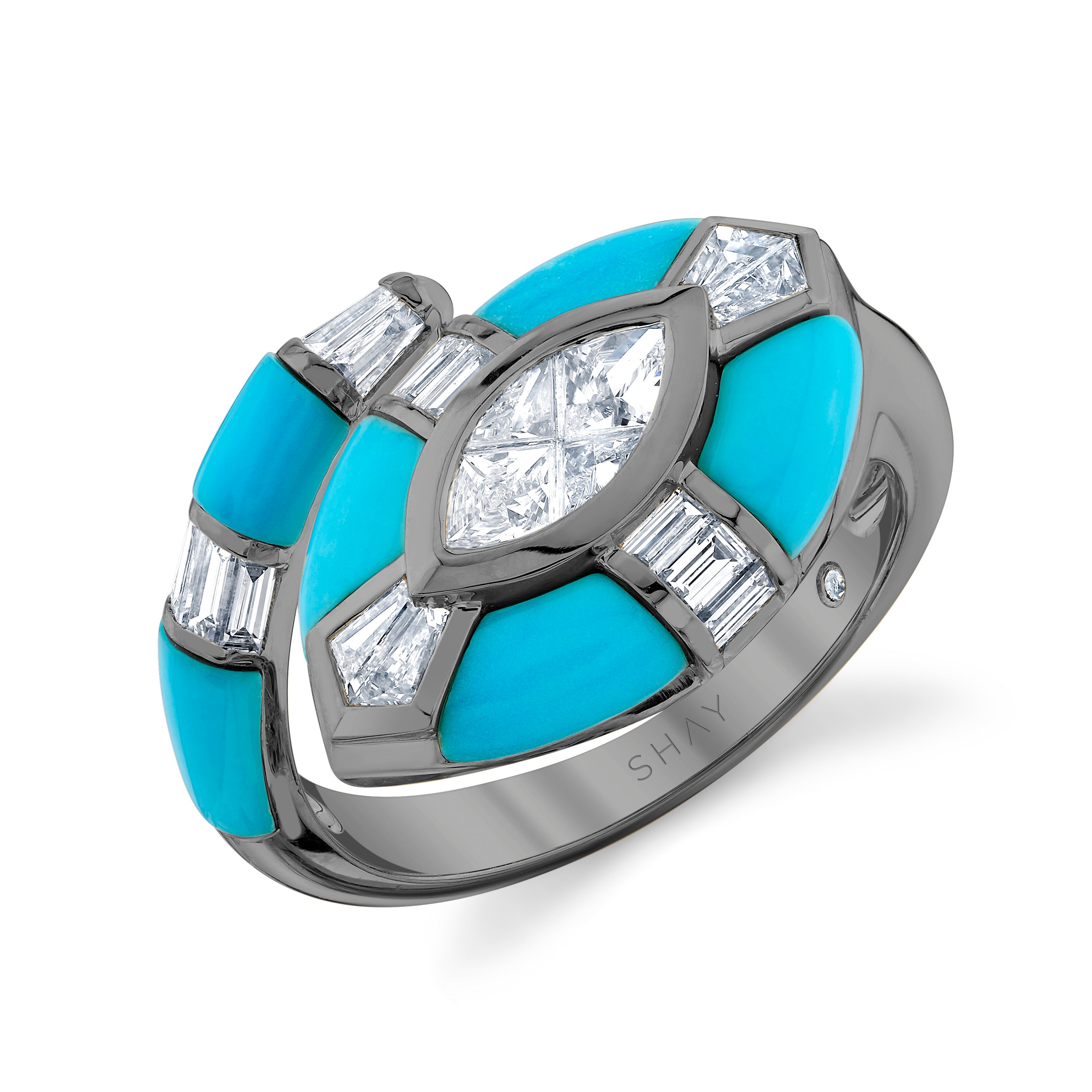 TURQUOISE & DIAMOND RIVIERA RING