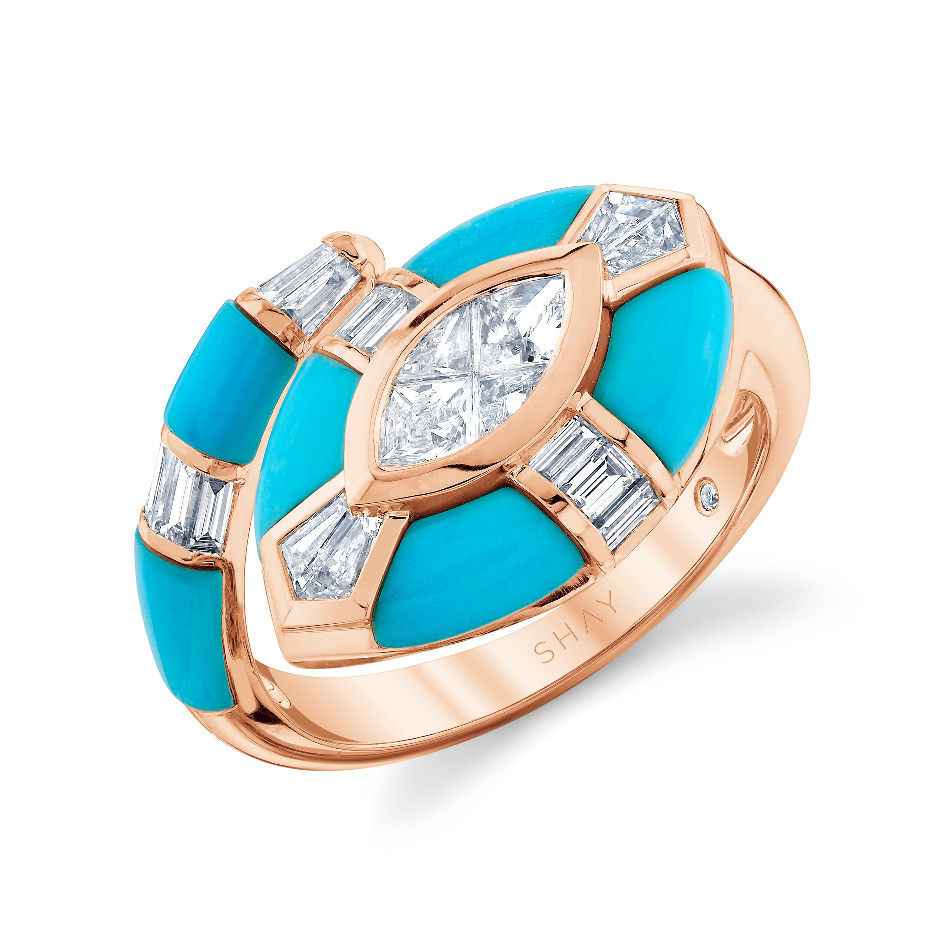 TURQUOISE & DIAMOND RIVIERA RING