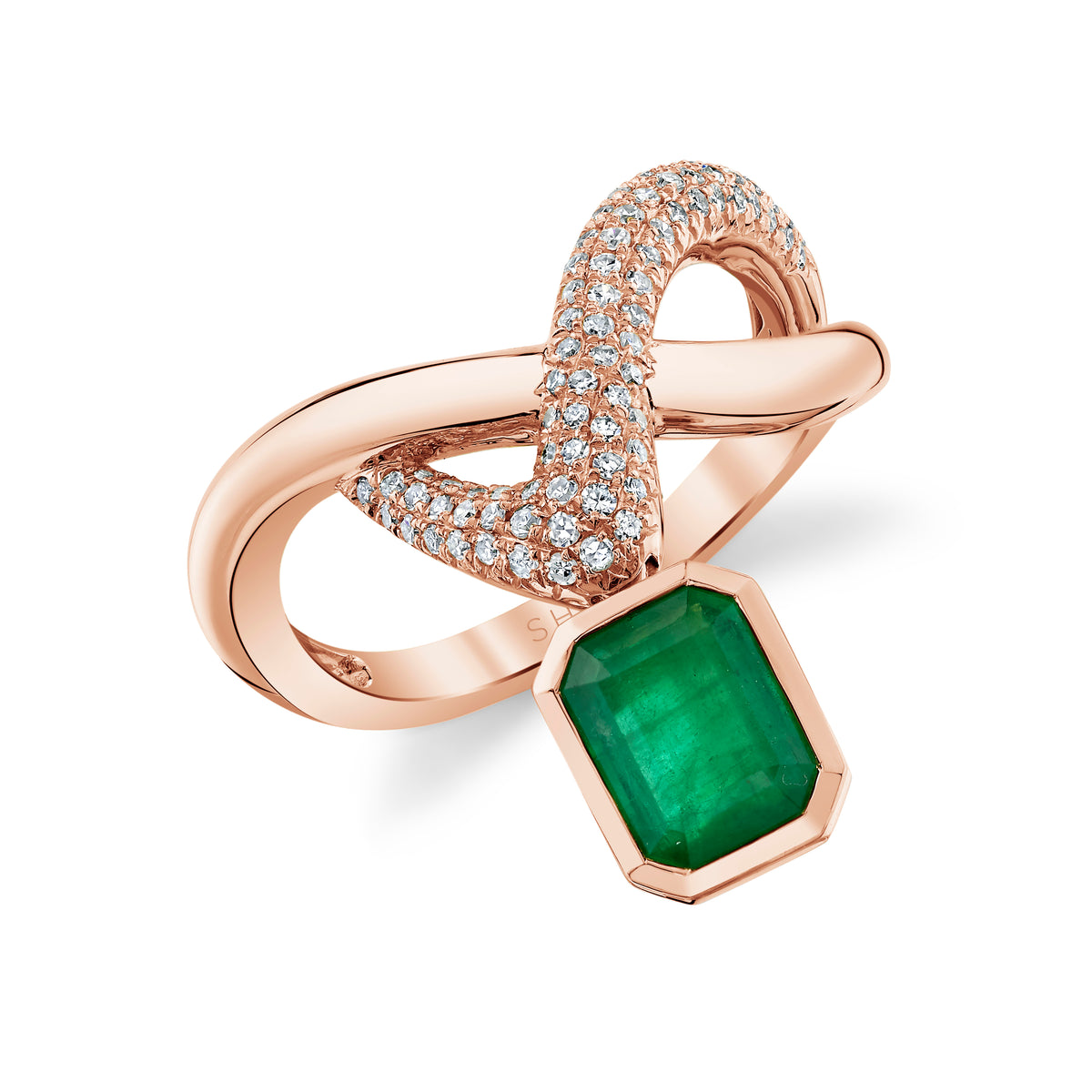 EMERALD FLOATING ZAR RING