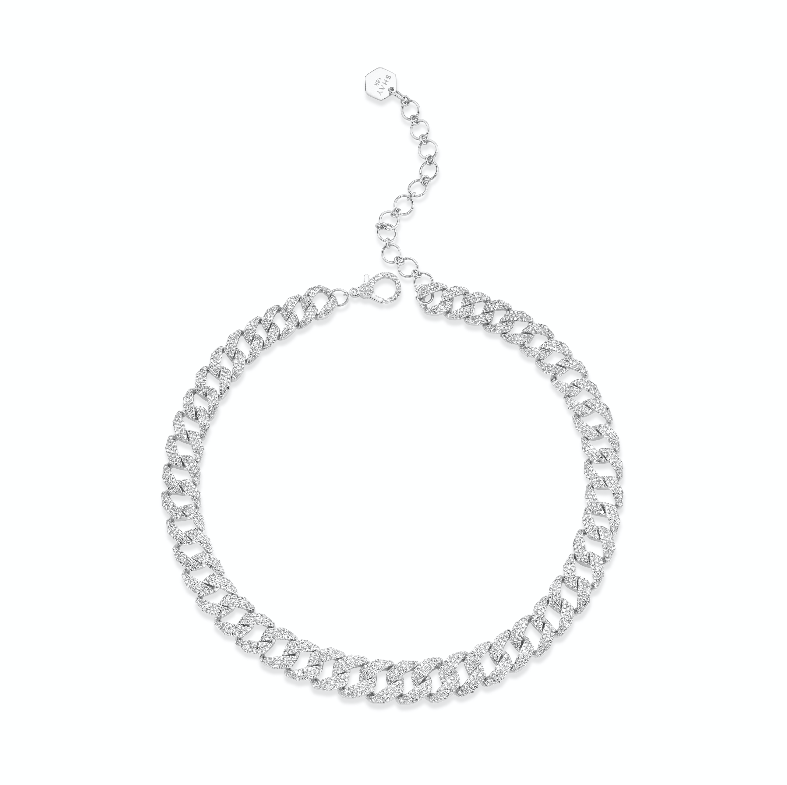 SHAY Ready to Ship Diamond Pave Geo Link Choker, 12.47ct, 18k gold, primary view