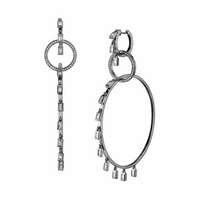 DIAMOND 3 TIER BAGUETTE HOOPS