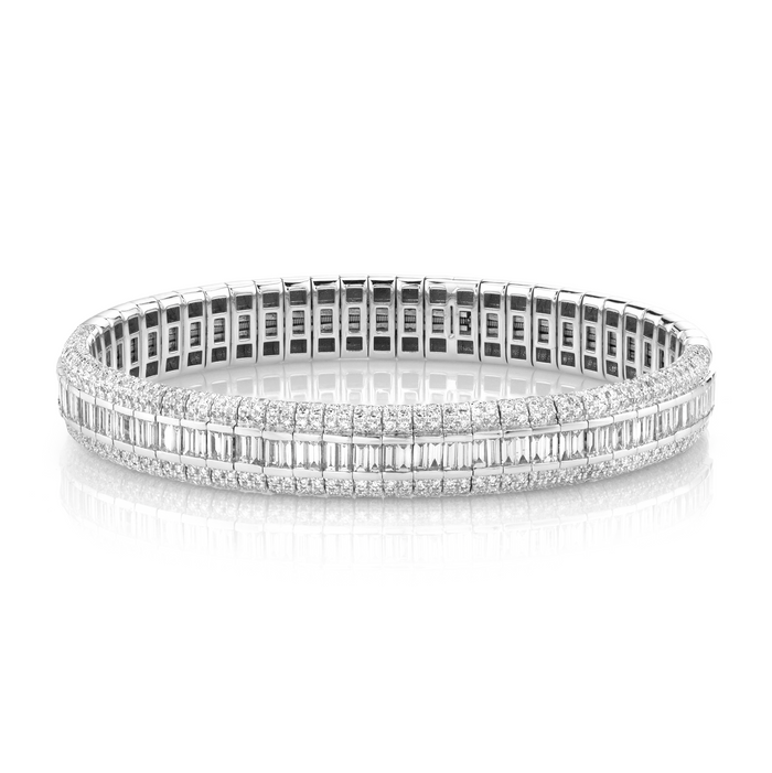 READY TO SHIP DIAMOND PAVE SCALES STRETCH BRACELET